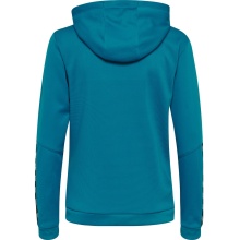 hummel Sport-Kapuzenjacke hmlAUTHENTIC Poly Zip Hoodie (gestrickter Polyester) tealblau Damen