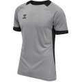 hummel Sport-Tshirt hmlLEAD Poly Jersey (Mesh-Material) Kurzarm grau/schwarz Herren