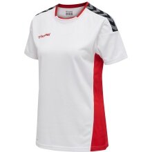 hummel Sport-Shirt hmlAUTHENTIC Poly Jersey (leichter Jerseystoff) Kurzarm weiss/rot Damen