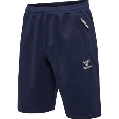 hummel Freizeithose Bermuda hmlMOVE Grid Cotton Shorts (Baumwolle) kurz marineblau Herren