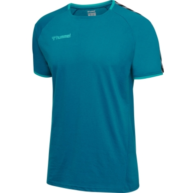 hummel Sport-Tshirt hmlAUTHENTIC Training Tee (Baumwoll-Polyestergemisch) Kurzarm tealblau Kinder