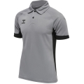 hummel Sport-Polo hmlLEAD Functional (Mesh-Material) Kurzarm grau/schwarz Herren