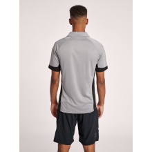 hummel Sport-Polo hmlLEAD Functional (Mesh-Material) Kurzarm grau/schwarz Herren