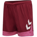 hummel Sporthose hmlLEAD Poly Shorts (Mesh-Stoff, ohne Seitentaschen) Kurz bordeaux/pink Damen