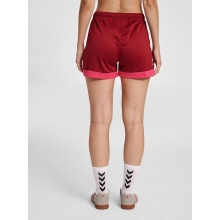 hummel Sporthose hmlLEAD Poly Shorts (Mesh-Stoff, ohne Seitentaschen) Kurz bordeaux/pink Damen