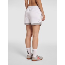 hummel Sporthose hmlLEAD Poly Shorts (Mesh-Stoff, ohne Seitentaschen) Kurz weiss/grau Damen