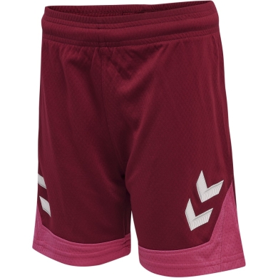 hummel Sporthose hmlLEAD Poly Shorts (Mesh-Stoff, ohne Seitentaschen) Kurz bordeaux/pink Kinder