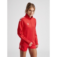 hummel Sport-Trainingsjacke hmlCORE XK Poly Zip Sweat (Polyester-Sweatstoff, Front-Reißverschluss) rot Damen