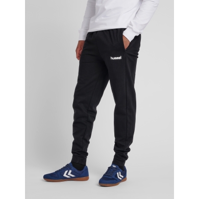 hummel Freizeithose hmlGO Cotton Pant (Baumwolle) lang schwarz Herren