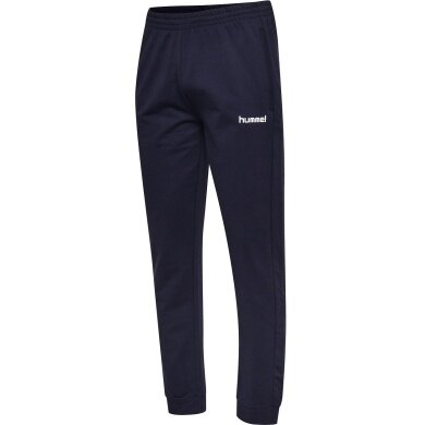 hummel Freizeithose hmlGO Cotton Pant (Baumwolle) lang marineblau Herren