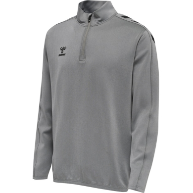 hummel Sport-Langarmshirt hmlCORE XK Half-Zip Poly Sweat (Polyester-Sweatstoff) grau Herren