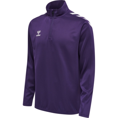 hummel Sport-Langarmshirt hmlCORE XK Half-Zip Poly Sweat (Polyester-Sweatstoff) violett/weiss Herren