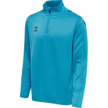 hummel Sport-Langarmshirt hmlCORE XK Half-Zip Poly Sweat (Polyester-Sweatstoff) hellblau Herren