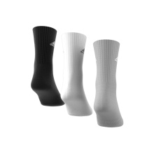 adidas Sportsocken Crew Cushioned (Fußgewölbeunterstützung, durchgehend gepolstert) schwarz/weiss/grau - 3 Paar