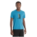 Icebreaker Wander-Tshirt Central Classic II SS Otter Paddle (50% Merino, Stoffstärke 150 Ultralight) blau Herren