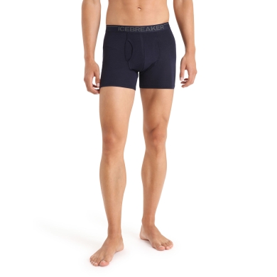 Icebreaker Boxershort Anatomica mit Eingriff (Merinowolle) Unterwäsche dunkelblau Herren