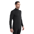 Icebreaker Unterwäsche Langarmshirt Half-Zip 200 Oasis LS - Merinowolle, enganliegend - schwarz Herren