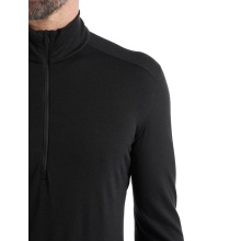 Icebreaker Unterwäsche Langarmshirt Half-Zip 200 Oasis LS - Merinowolle, enganliegend - schwarz Herren