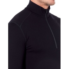 Icebreaker Unterwäsche Thermo-Langarmshirt 260 Tech Half-Zip - Merinowolle, enganliegend - schwarz Herren