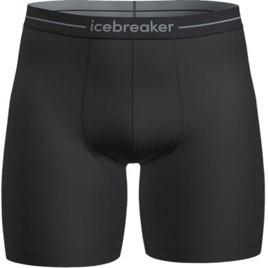 Icebreaker Boxershort Anatomica Long 150 (Merinowolle, längerer Schnitt) Unterwäsche schwarz Herren