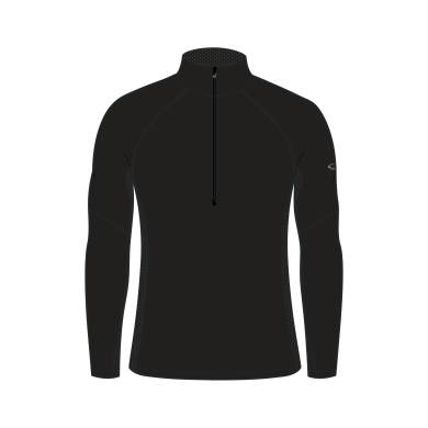 Icebreaker Unterwäsche Thermo-Langarmshirt 200 Zone 1/2-Zip BodyfitZone enganliegend (Merinowolle) - schwarz Herren