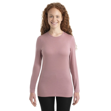 Icebreaker Unterwäsche Langarmshirt 200 Oasis LS Crewe - Merinowolle, enganliegend - crystalpink Damen