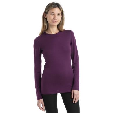 Icebreaker Unterwäsche Thermo-Langarmshirt 260 Tech Crewe - Merinowolle, enganliegend - plum Damen