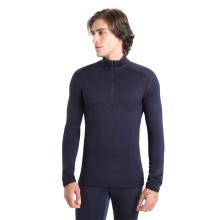 Icebreaker Unterwäsche Thermo-Langarmshirt 260 Tech Half-Zip - Merinowolle, enganliegend - navyblau Herren