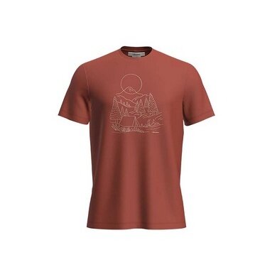 Icebreaker Wander-/Freizeit Tshirt Merino 150 Tech Lite III Sunset Camp (100% Merinowolle) rot Herren