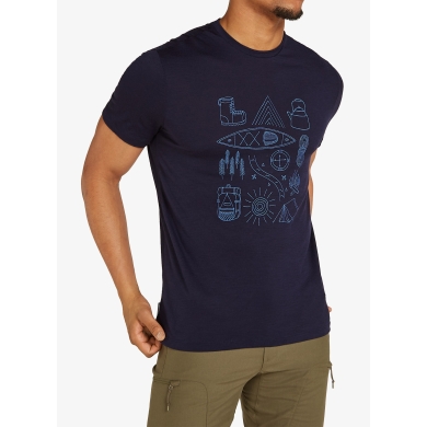 Icebreaker Funktions-Tshirt Merino 150 Tech Lite Tee Camp Essentials (Merinowolle) navyblau Herren