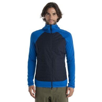 Icebreaker Hybrid-Kapuzenjacke Merinomix Quantum Hybrid Zip-Hoodie - blau Herren