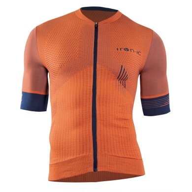 Iron-IC Bike T-shirt Hero Full Zip Kurzarm orange Herren