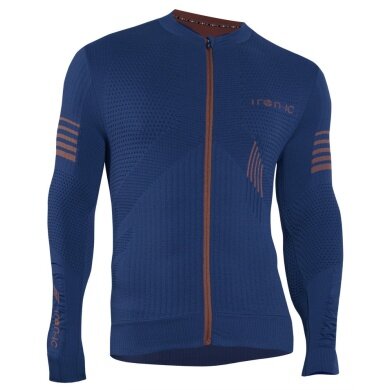 Iron-IC Bike-Langarmshirt Performance Full Zip dunkelblau Herren