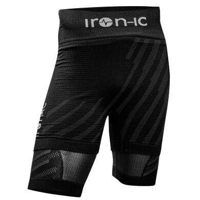 Iron-IC Laufhose 2in1 Performance kurz schwarz/grau Herren