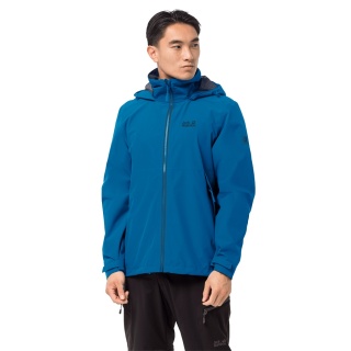 Jack Wolfskin Ganzjahresjacke Evandale (Hardshell, Kapuze, Regen- Wetterschutz) pacificblau Herren (Gr. S)