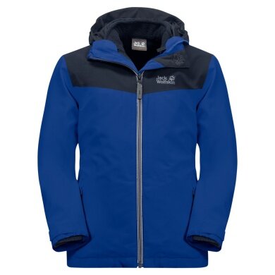 Jack Wolfskin Winterjacke Snowfrost 3in1 (wasser- und winddicht, warme Fleece-Innenjacke) blau Kinder