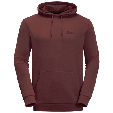 Jack Wolfskin Kapuzenpullover Essential (Bio-Baumwolle) 2022 rot Herren