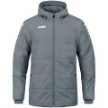 JAKO Coachjacke Team mit Kapuze (100% Polyester, wasserabweisendes Obermaterial) dunkelgrau Herren