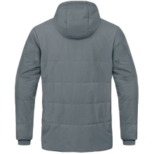 JAKO Coachjacke Team mit Kapuze (100% Polyester, wasserabweisendes Obermaterial) dunkelgrau Herren