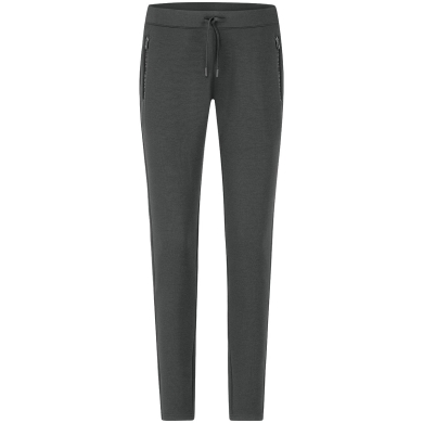 JAKO Jogginghose Pro Casual (elastisches Material, Seitentasche mit Reißverschluss) lang grau Damen