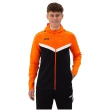 JAKO Kapuzenjacke Iconic (Polyester-Fleece, Seitentaschen mit Reißverschluss) schwarz/neonorange Herren