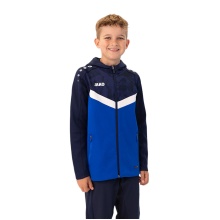 JAKO Kapuzenjacke Iconic (Polyester-Fleece, Seitentaschen mit Reißverschluss) royalblau/marineblau Kinder