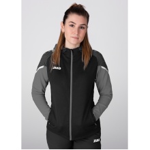 JAKO Kapuzenjacke Performance (Polyester-Fleece) schwarz/anthrazitgrau Damen