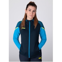 JAKO Kapuzenjacke Performance (Polyester-Fleece) marineblau/hellblau Damen