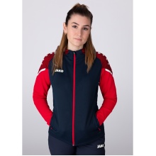 JAKO Kapuzenjacke Performance (Polyester-Fleece) marineblau/rot Damen