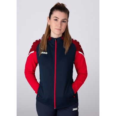 JAKO Kapuzenjacke Performance (Polyester-Fleece) marineblau/rot Damen