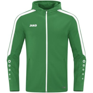 JAKO Kapuzenjacke Power (Polyester-Fleece, Seitentaschen mit Reißverschluss) grün Herren