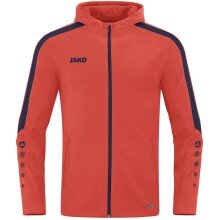 JAKO Kapuzenjacke Power (Polyester-Fleece, Seitentaschen mit Reißverschluss) orange/marineblau Herren