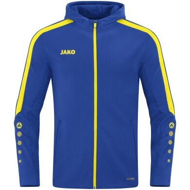 JAKO Kapuzenjacke Power (Polyester-Fleece, Seitentaschen mit Reißverschluss) royalblau/gelb Herren