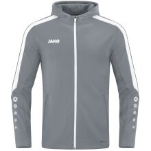 JAKO Kapuzenjacke Power (Polyester-Fleece, Seitentaschen mit Reißverschluss) dunkelgrau Kinder